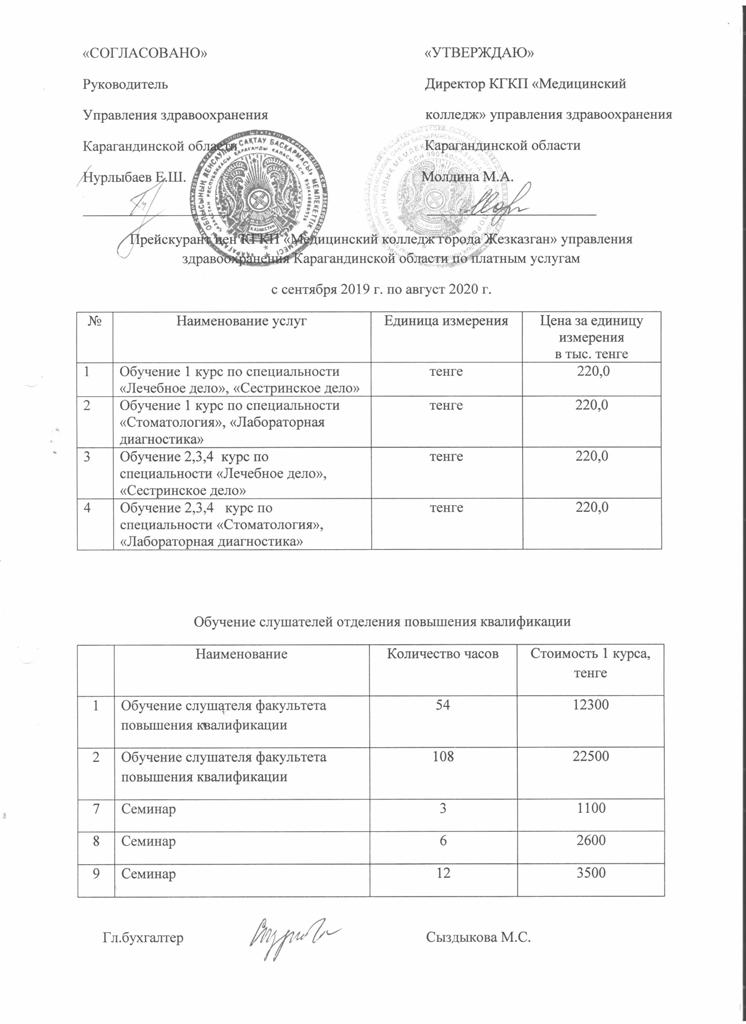 Біліктілікті арттыру қызметіне бағалық ұсыныс